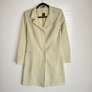 CINZIA ROCCA Cream Sz 2 Lightweight Button Up Collared Rain Jacket‎